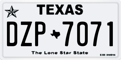 TX license plate DZP7071