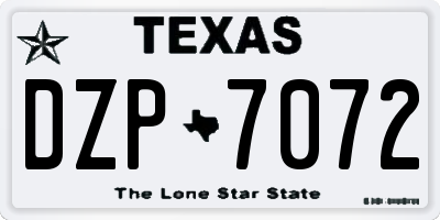 TX license plate DZP7072