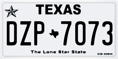 TX license plate DZP7073