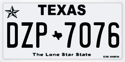 TX license plate DZP7076
