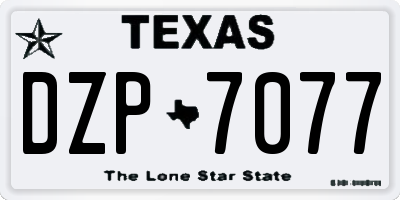 TX license plate DZP7077