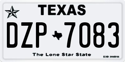 TX license plate DZP7083
