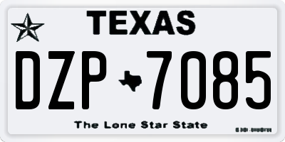 TX license plate DZP7085