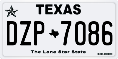 TX license plate DZP7086