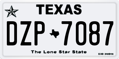 TX license plate DZP7087