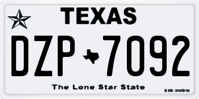 TX license plate DZP7092