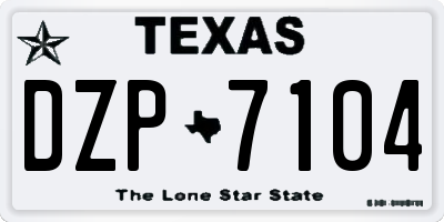 TX license plate DZP7104