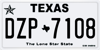 TX license plate DZP7108