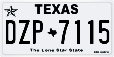 TX license plate DZP7115