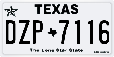 TX license plate DZP7116