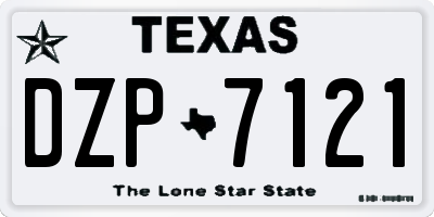 TX license plate DZP7121