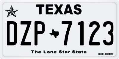 TX license plate DZP7123