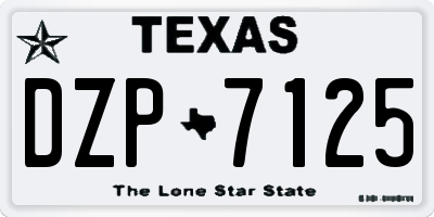 TX license plate DZP7125