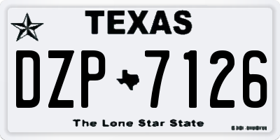 TX license plate DZP7126