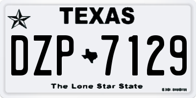 TX license plate DZP7129