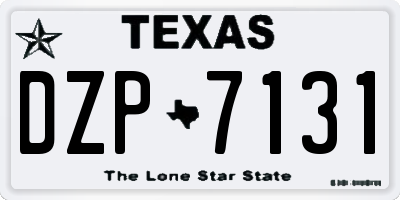 TX license plate DZP7131