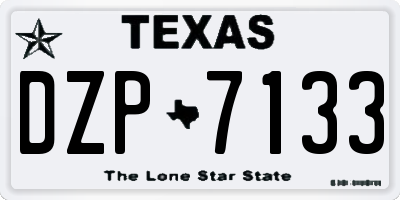 TX license plate DZP7133