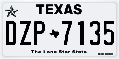 TX license plate DZP7135