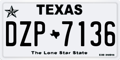 TX license plate DZP7136