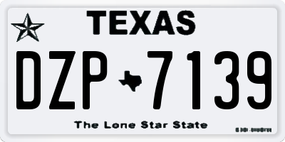 TX license plate DZP7139