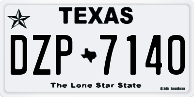 TX license plate DZP7140