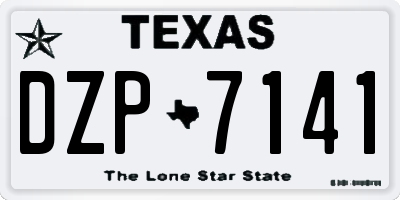 TX license plate DZP7141