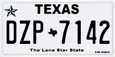TX license plate DZP7142