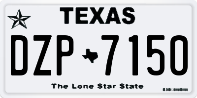 TX license plate DZP7150