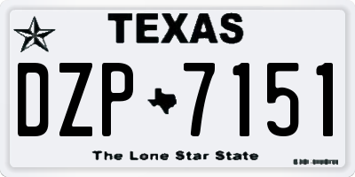 TX license plate DZP7151