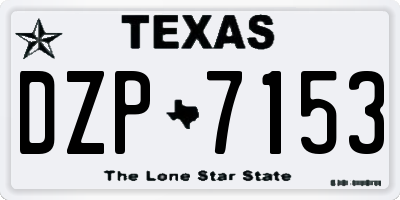 TX license plate DZP7153