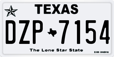TX license plate DZP7154