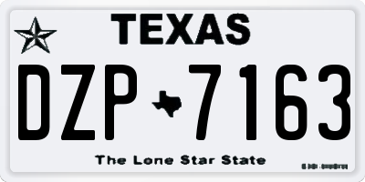 TX license plate DZP7163