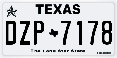 TX license plate DZP7178