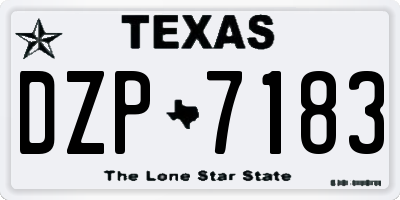 TX license plate DZP7183