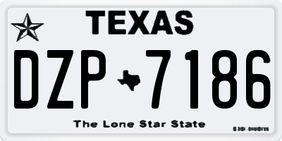 TX license plate DZP7186