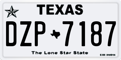 TX license plate DZP7187
