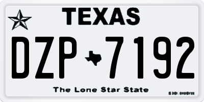 TX license plate DZP7192