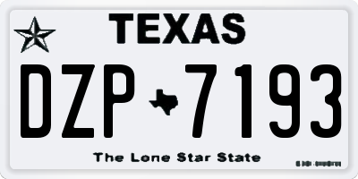 TX license plate DZP7193
