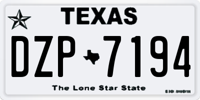 TX license plate DZP7194
