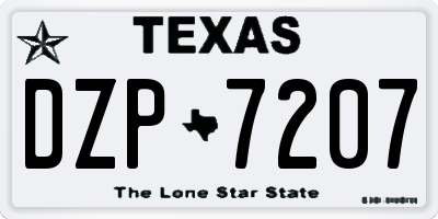 TX license plate DZP7207