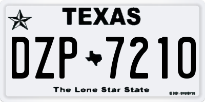 TX license plate DZP7210