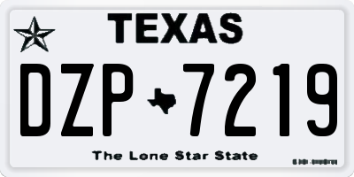TX license plate DZP7219