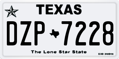 TX license plate DZP7228