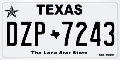 TX license plate DZP7243