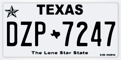 TX license plate DZP7247