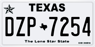 TX license plate DZP7254