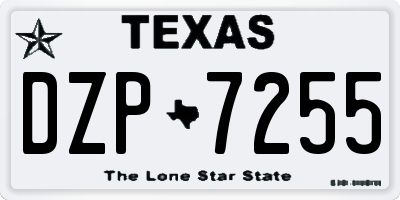 TX license plate DZP7255