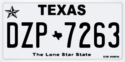 TX license plate DZP7263