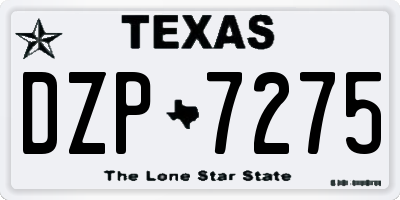 TX license plate DZP7275