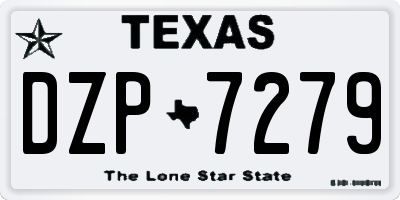 TX license plate DZP7279
